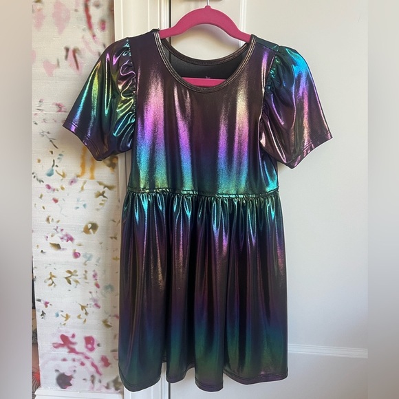 Pink Chicken Rainbow Metallic Dress - Picture 2 of 4